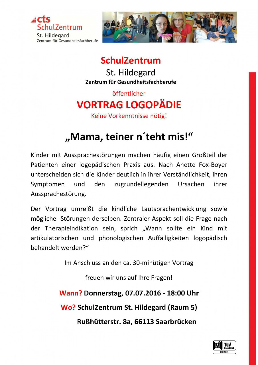 Vortrag Logopädie SchulZentrum